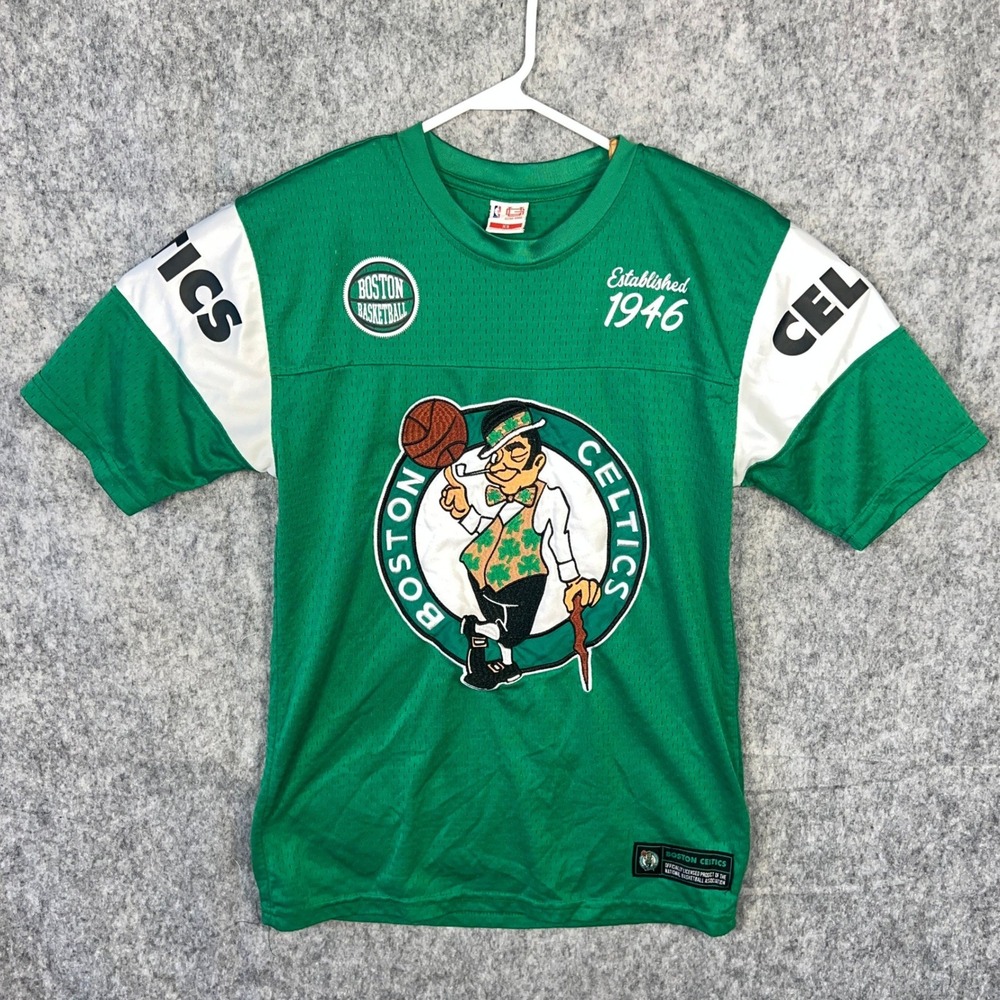 Boston Celtics Ultra Game NBA Mesh‎ Jersey Shirt Green XS Lucky Leprechaun Logo